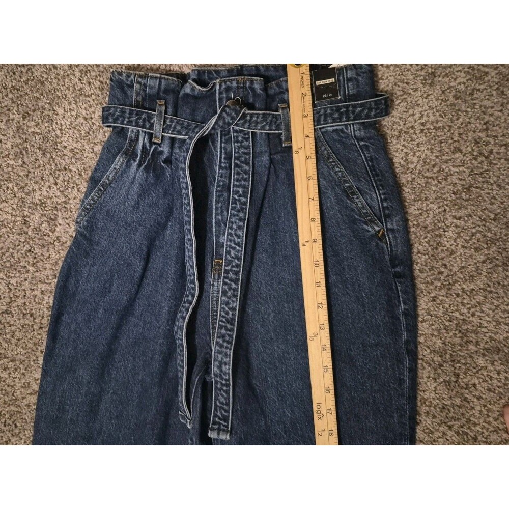 NWT Abercrombie & Finch Waist Tie Paperbag Mom Jeans High Rise 26/2 - Picture 7 of 8